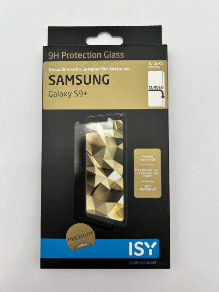 ISY Premium 9H Displayschutz Glas für Samsung Galaxy S9+ Anti-Fingerabdruck