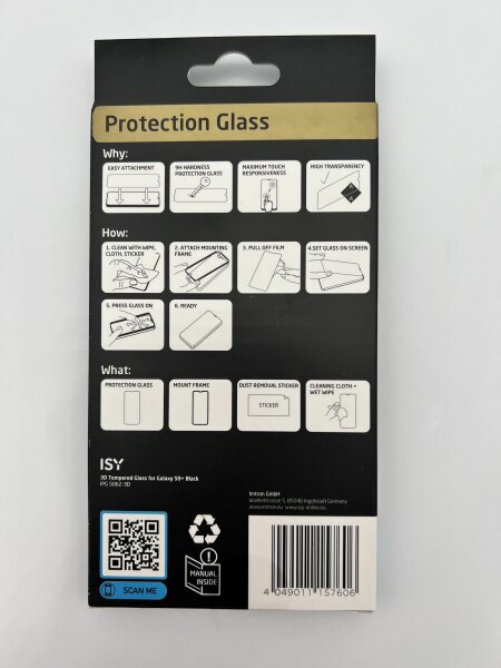 ISY Premium 9H Displayschutz Glas für Samsung Galaxy S9+ Anti-Fingerabdruck