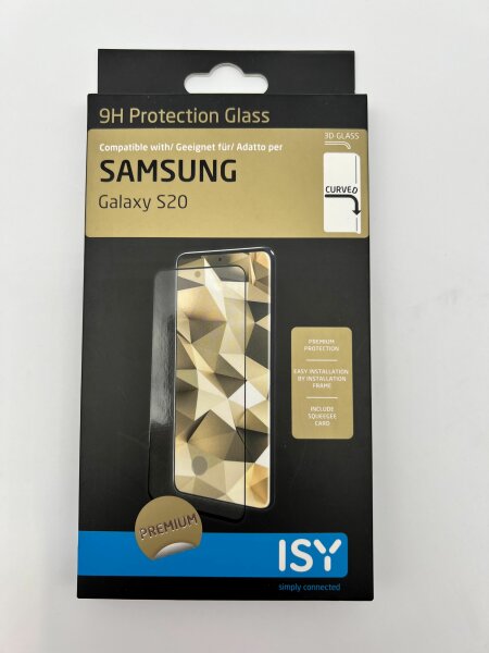 ISY Premium 9H Displayschutz Glas für Samsung Galaxy S20 Anti-Fingerabdruck