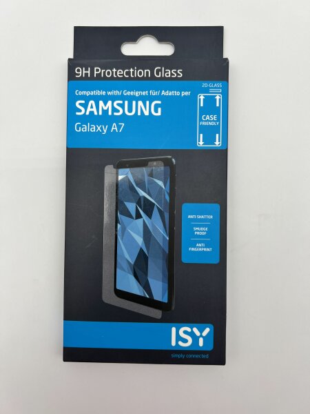 ISY Premium 9H Displayschutz Glas für Samsung Galaxy A7 Anti-Fingerabdruck