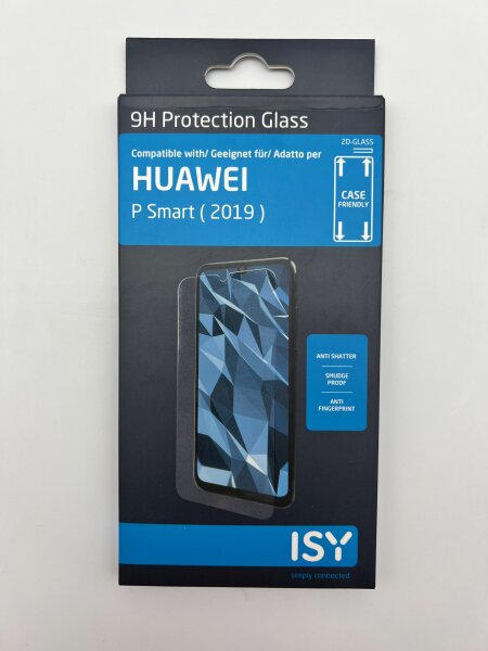 ISY Premium 9H Displayschutz Glas für Huawei P Smart (2019) Anti-Fingerabdruck