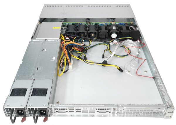 Supermicro Chassis CSE-815 -2x 500W redundantes Netzteil - 80Plus Platinum - 2x PWS-504P-1R - mit Ohren, mit Caddys