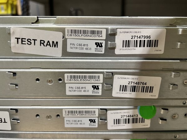 Supermicro Chassis CSE-815 -2x 500W redundantes Netzteil - 80Plus Platinum - 2x PWS-504P-1R - mit Ohren, mit Caddys