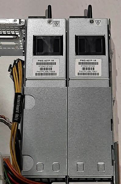 Supermicro Server Gehäuse CSE-813M 1U BPN-SAS3-815TQ 2x PWS-407P-1R 80+ Platinum