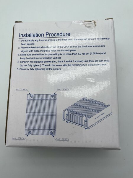 Supermicro passiv CPU Heatsink 1U Narrow ILM LGA2011 145 TDP - SNK-P0047PS - Neu