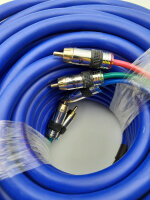 3x Cinch Kabel RGB Video, vergoldete Stecker, 3x Cinch St/St, 30 m, blau 89530P