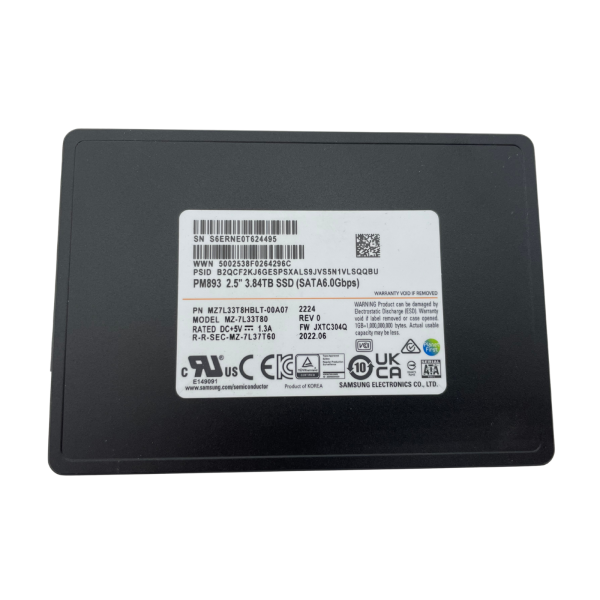 Samsung PM893 3.84TB MZ7L33T8HBLT-00A07 SSD 2.5" SATA 6Gb/s Solid State Drive