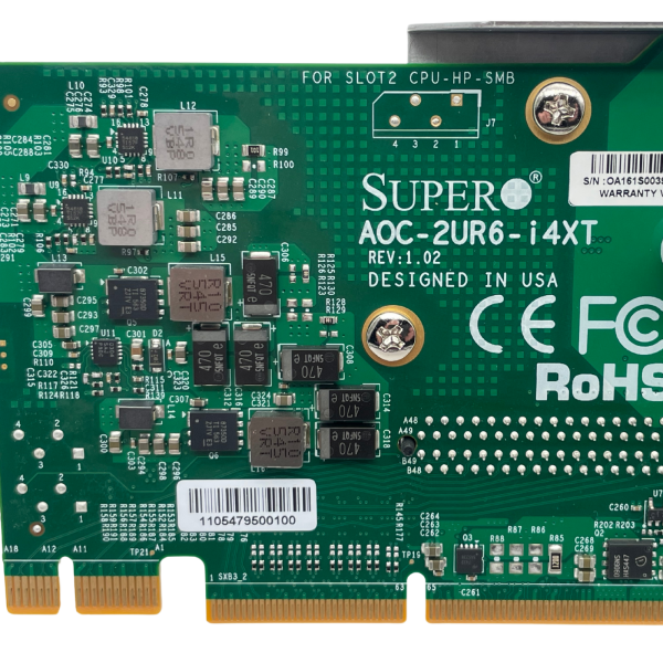 Supermicro AOC-2UR6-i4XT 2U Ultra Riser Module mit 4-Port 10GbE PCI-E Adapter