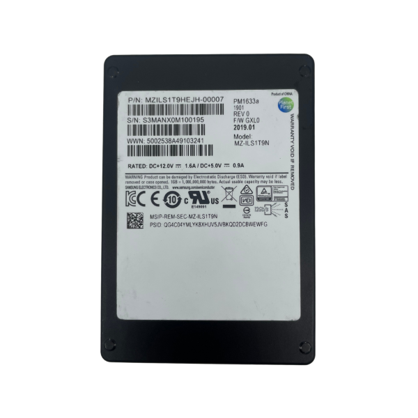 Samsung SSD PM1633A MZ-ILS1T9N 1.92TB GB SAS 12G 2.5“ MZILS1T9HEJH-00007
