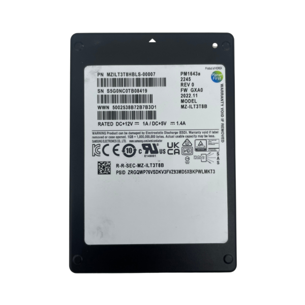 Samsung PM1643a 3.84TB 2.5" SSD SAS 12G DWPD 1 MZILT3T8HBLS-00007