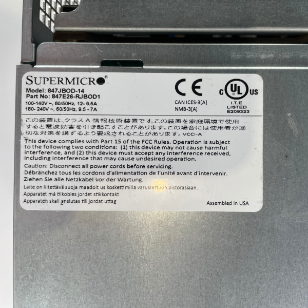 Supermicro CSE-847 Chassis 4U 36x3.5" Hot-Swap Bays R1200W 847BA-R1K23LPB