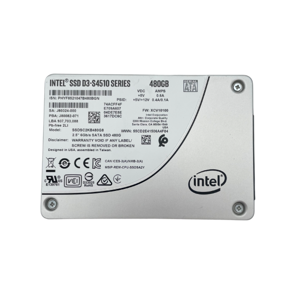 Intel D3-S4510 480GB 2.5" SSD 6G SATA Festplatte SSDSC2KB480G8R 560MB/s 490MB/s