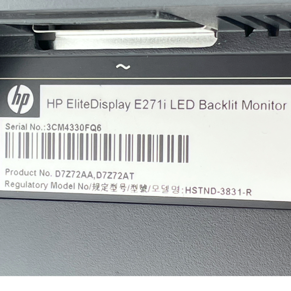 HP EliteDisplay E271i 27" 1920 x 1080 FullHD LED IPS Monitor DVI-D DisplayPort