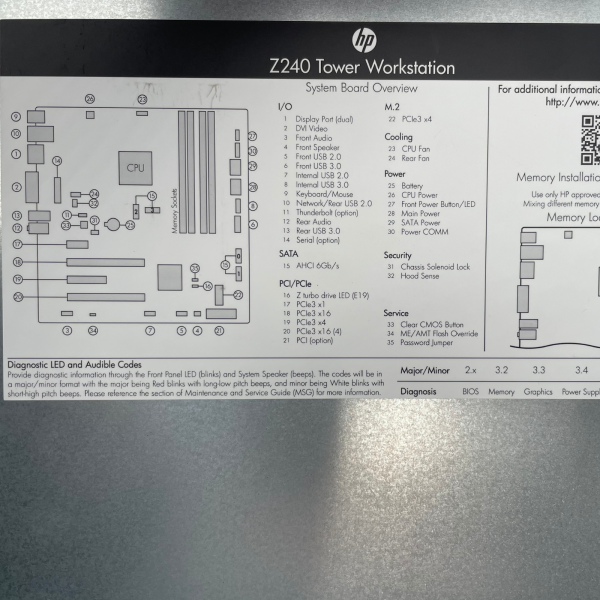 HP Z240 Tower Workstation Base Unit i7-6700 3,4 GHz 8GB DDR4 RAM 200GB SATA SSD