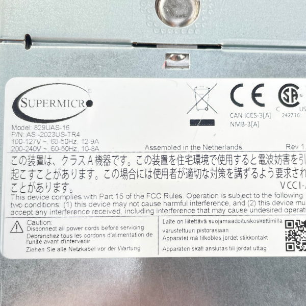 Supermicro As-2023US-TR4 CSE-829U BPN-SAS-826A-N4 H11DSU-iN rev2.10 PWS-1k62A-1R