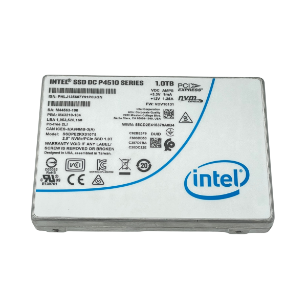 Intel DC P4510 1TB 2,5" U.2 NVMe SSD SSDPE2KX010T8 PCIe 3.1 Festplatte