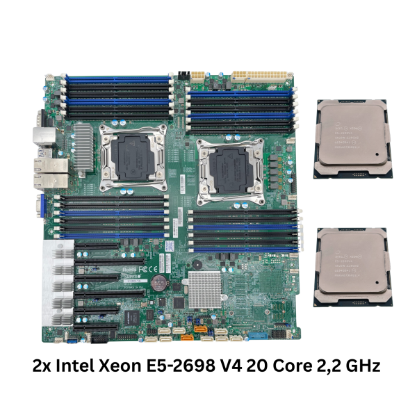 Supermicro X10DRI-T4+ Mainboard E.E ATX Dual Socket 2x Intel Xeon E5-2698 V4 CPU