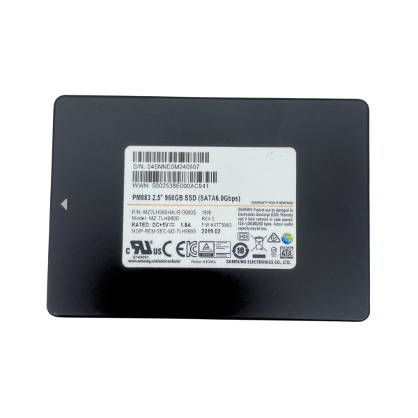 Samsung PM883 Server SSD 960GB 2,5" 6.0 Gbps Festplatte MZ7LH960HAJR-00005 B-Ware