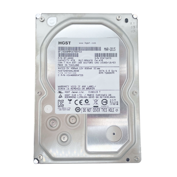 HGST HUS724040ALA640 4TB 3.5" SATA HDD 6 GB/s OF14688 7200 RPM 64 MB Cache