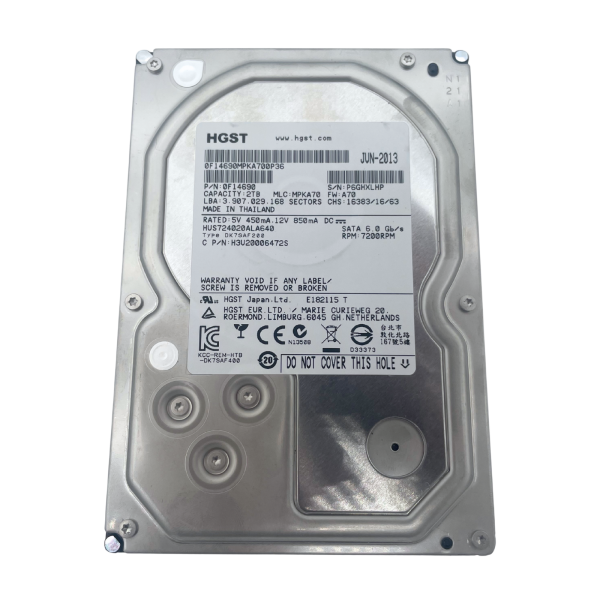 HGST HUA723020ALA640 2TB SATA 6Gb/s HDD OF14690 3.5" bis zu 205/200MB/s 7200 RPM