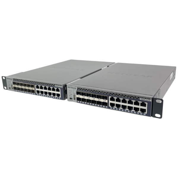 2x Netgear M4300-12X12F 24-Port 10G SFP+ 10GBase-T Switch Rackmount Bundle Set
