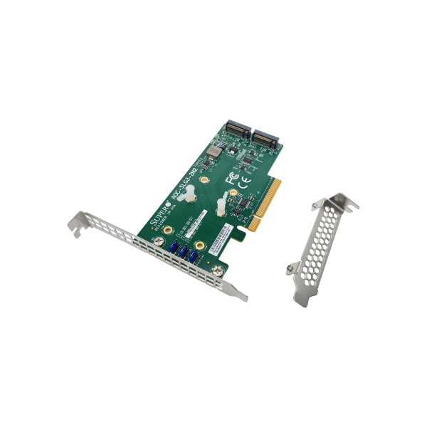 Supermicro AOC-SLG3-2M2 2x NVMe M.2 PCIe 3.0 x8 Full & Low Profile Adapter