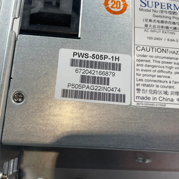 Supermicro CSE-813M 1U Server Chassis 4x 3.5" BPN-SAS3-815TQ 500W PWS-505P-1H PSU