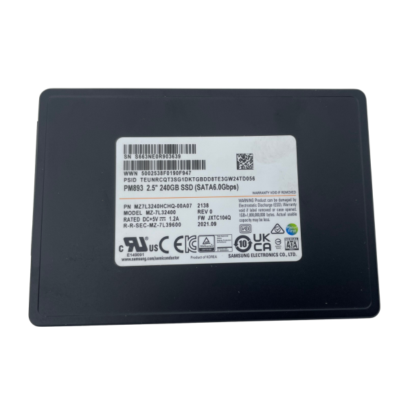Samsung PM893 240 GB MZ7L3240HCHQ-00A07 SSD 2.5" SATA 6Gb/s Datacenter SSD