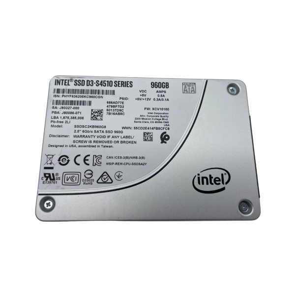 Intel SSD D3-S4510 960GB 2.5" SATA 6Gb/s Enterprise SSD 3D TLC Data Center