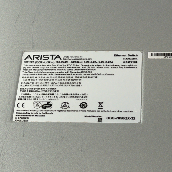 Arista DCS-7050QX-32 32xQSFP+ 40GbE Switch 2xDS460S-3 4xLüfter 1U Switch