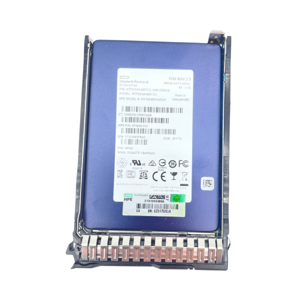 HPE 480GB SATA 6G 2,5" SFF Mixed Use Enterprise SSD Smart Carrier DS 870668-002