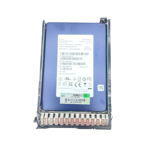 HPE 240GB SATA 6G 2,5" SFF Mixed Use SSD Smart Carrier DS 870668-001 G8-G10
