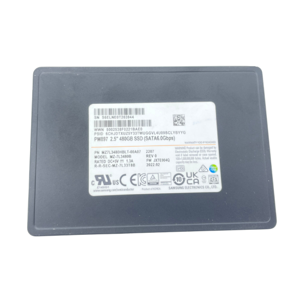 Samsung PM897 480GB 2,5" SATA III 6Gbps Enterprise SSD MZ7L3480HBLT 3 DWPD