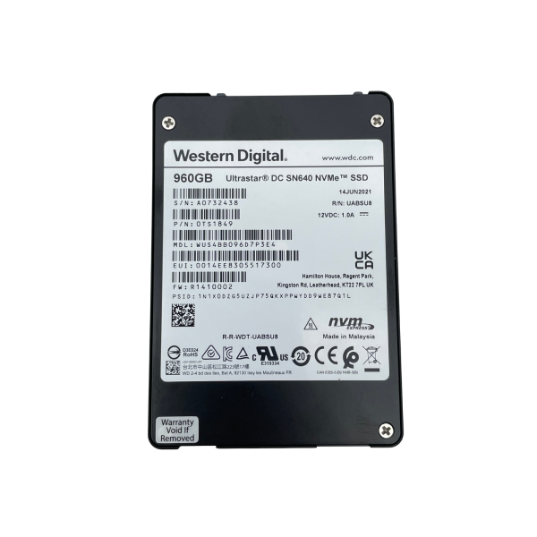 WD Ultrastar DC SN640 960GB NVMe SSD U.2 PCIe 3.1x4 2.5" 0TS1849 Enterprise