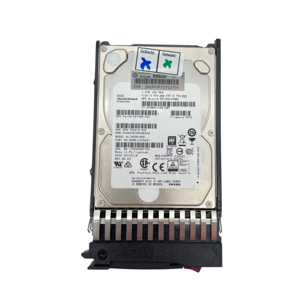 HP EG1800JFHMH 1,8TB 2,5" SAS 12Gbps 10K 512e Enterprise HDD mit Caddy