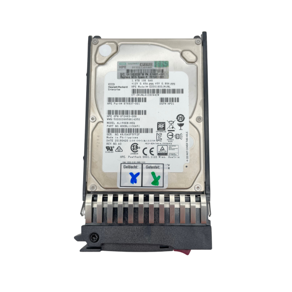 HPE EG001800JWJNL 1,8TB 2,5" SAS 12Gbps 10K DS SC Enterprise HDD mit Caddy