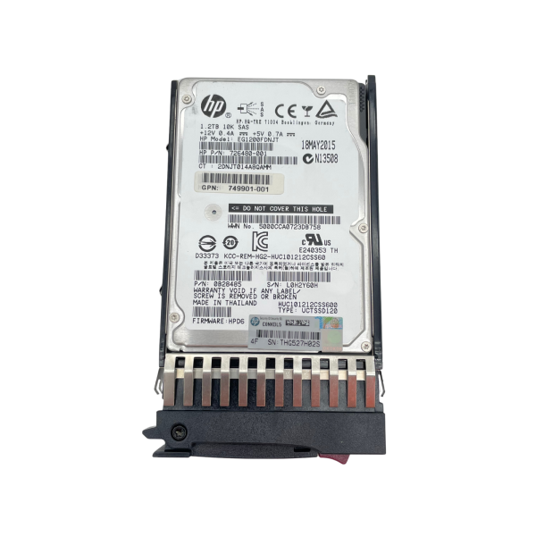 HP 1,2TB 2,5" SAS 12Gbps 10K SC Enterprise HDD EG1200FDNJT 781518-B21 mit Caddy