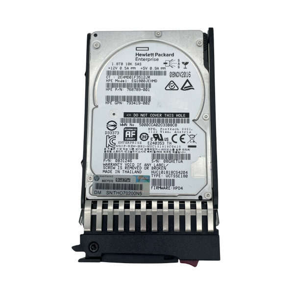 HPE EG1800JEHMD 1,8TB 2,5" SAS 12Gbps 10K DS Enterprise HDD mit Caddy