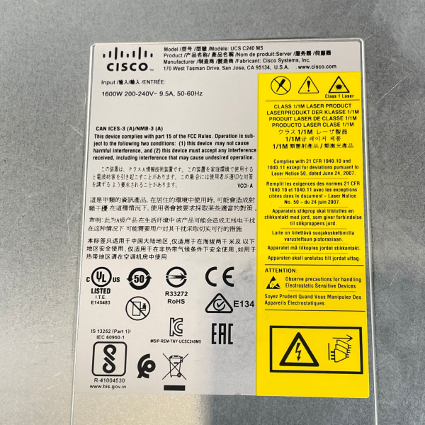 Cisco UCS C240 M5 2U Server 24x SFF 2x LGA3647 DDR4 ECC 12G RAID 2x PSU