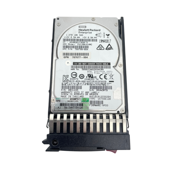 4x HPE 1.2TB 2,5" SAS 12Gb/s 10K RPM 128MB Enterprise HDD EG1200JEHMC mit Caddy