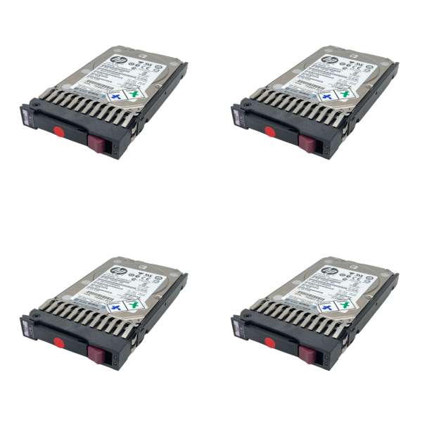 4x HP EG1200FDJYT 1,2TB 2,5" SAS 6Gbps 10K Enterprise HDD 718159-002 mit Caddy