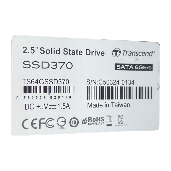 Transcend SSD370 64GB 2,5" SATA III SSD MLC NAND TS64GSSD370