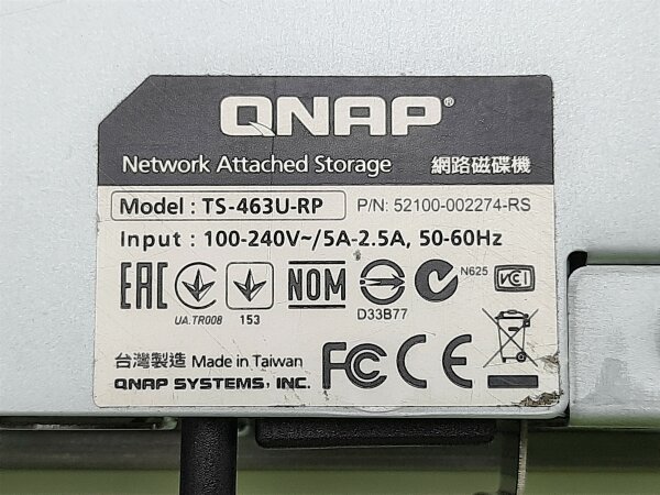 QNAP NAS Storage TS-463U-RP inkl. 2x Netzteil DPS-250AB-81 A