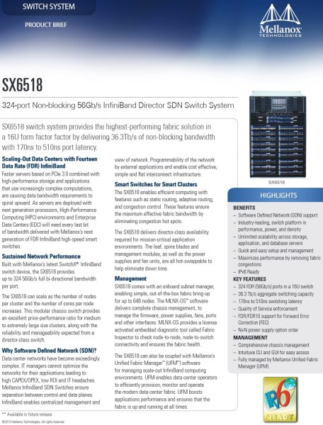 Mellanox Infiniband SX6518 324-Port InfiniBand FDR SwitchX