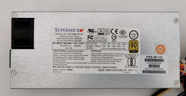 Supermicro Netzteil PWS-351-1H 350W PSU 1U Netzteil 80 PLUS Gold