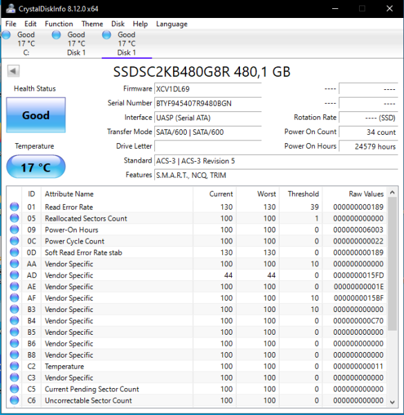 Intel 480GB DC SSD SSDSC2KB480G8R (D3-S4510) SATA-3 6Gb