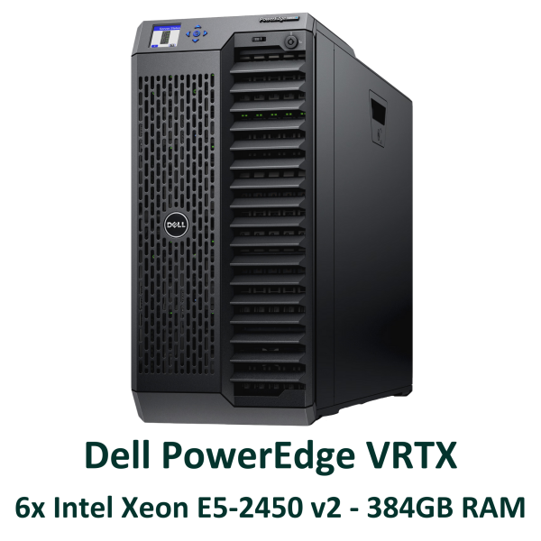 Dell PowerEdge VRTX 25x SFF 3 Nodes 6x E5-2450 v2 128GB RAM getestet w/o Rails