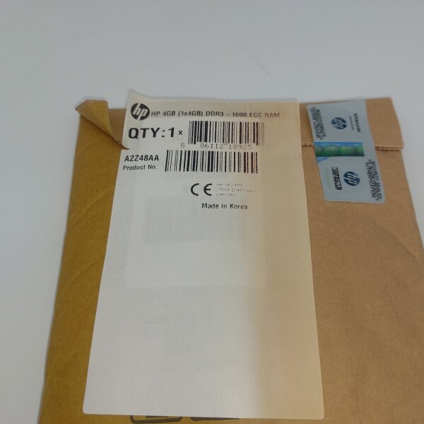HP A2Z48AA 4GB PC3-12800E DDR3-1600 Unbuffered ECC RAM