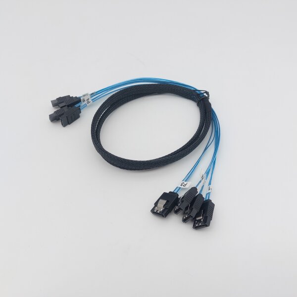 S-ATA III 6GB/s Kabelset 100 cm Cableset Kabelpeitsche 4 auf 4