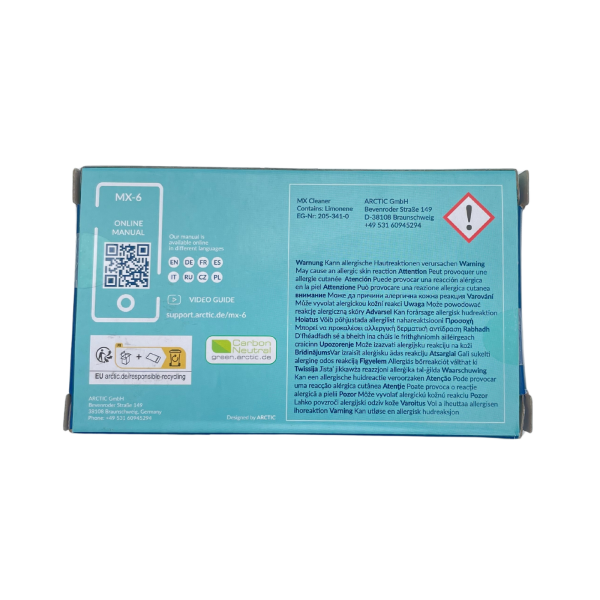 Arctic MX-6 Wärmeleitpaste 4g + 6x Reinigungstücher Ultimate Performance Set